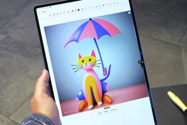 Samsung Galaxy Tab S10 Ultra hands on cat AI generated