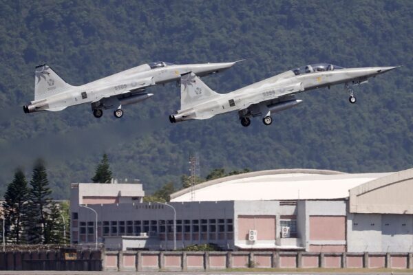Taiwan says it detected 11 Chinese aircraft, 7 naval vessels, 1 ship as it prepares to resist China’s invasion Taiwan's RF-5E Tigergazer reconnaissance version fighter, Vietnam-era F-5 fighter jet, left, and an F-5F fighter take off during a retirement ceremony for RF-5E Tigergazer fighter jets at an air base in Hualien, eastern Taiwan, Friday, July 4, 2025.