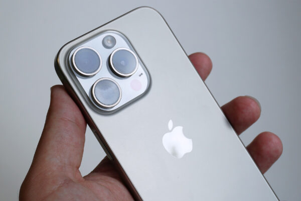 iPhone 15 Pro review back handheld angled camera