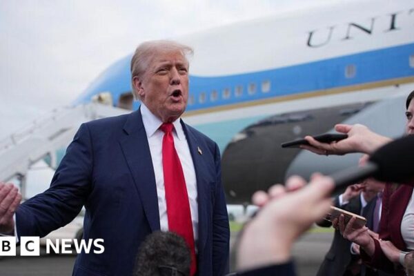 President Donald Trump arrives in Scotland