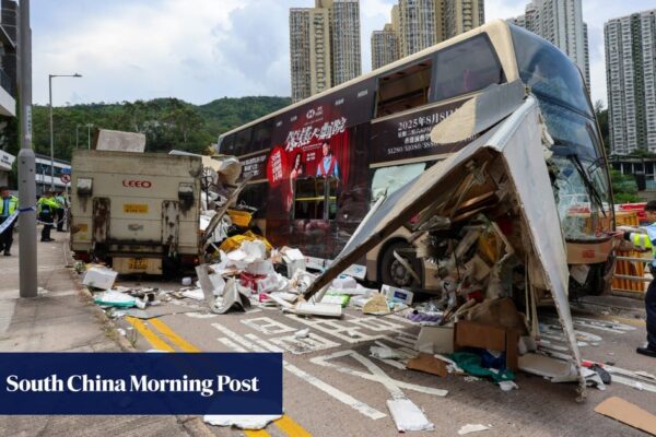 12 injured in bus-truck collision in Hong Kong residential district 12 injured in bus-truck collision in Hong Kong residential district