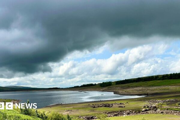 Clouds over a lake in Hebden, North Yorkshire