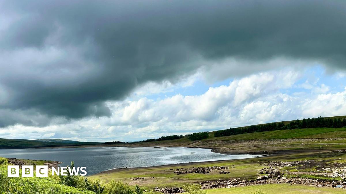 Clouds over a lake in Hebden, North Yorkshire