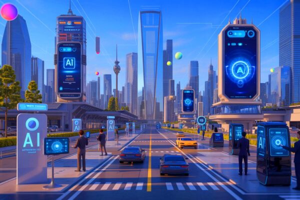 Illustration of Trump's AI Action Plan unveiling and its impact on American innovation, generated by artificial intelligence.