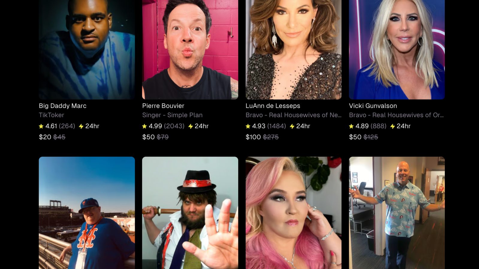 Book Celebrity Videos for $10, 80% Off Sale