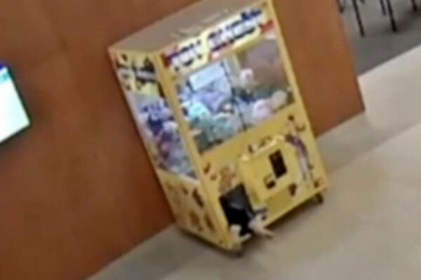Child rescued after getting stuck in claw machine