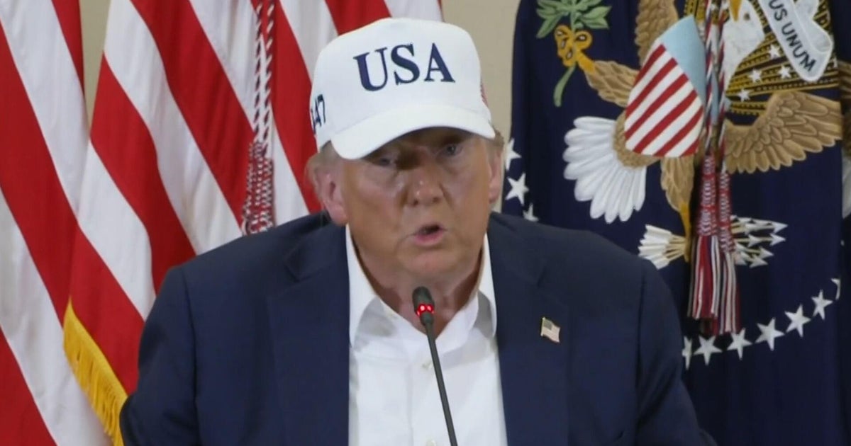 Trump surveys deadly storm damage in Texas