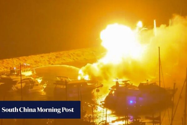 5 rescued after fire breaks out in Hong Kong typhoon shelter