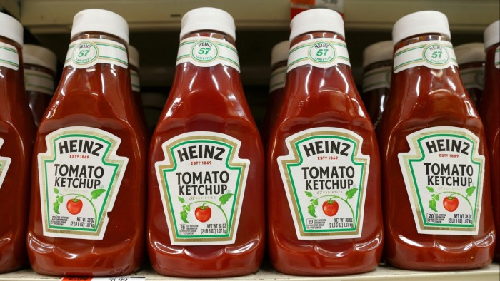 Bottles of Heinz tomato ketchup, a brand owned by Kraft Heinz