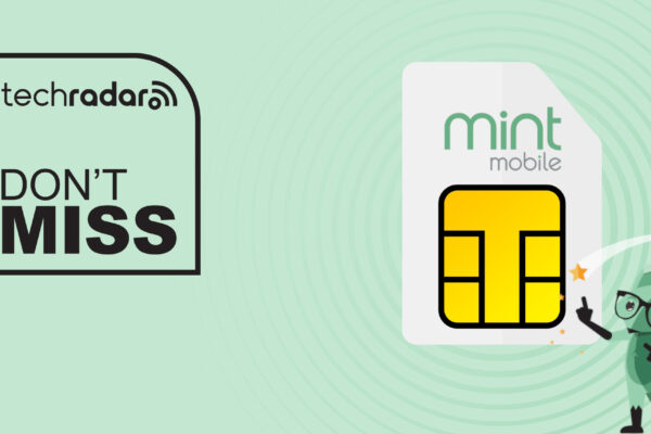 Mint Mobile branded sim card and fox on green background with don't miss text overlay