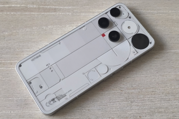 The Nothing Phone 3 lying face-down on a table