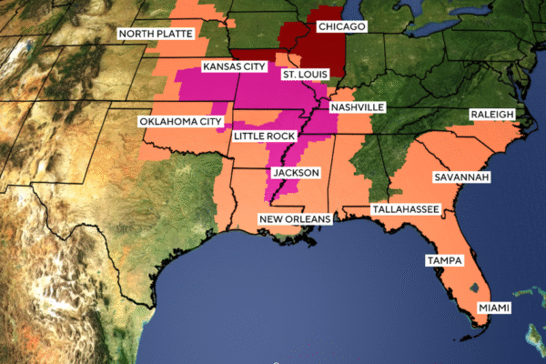 Heat dome map shows dangerous temperatures across U.S. Corn Belt, parts of the South