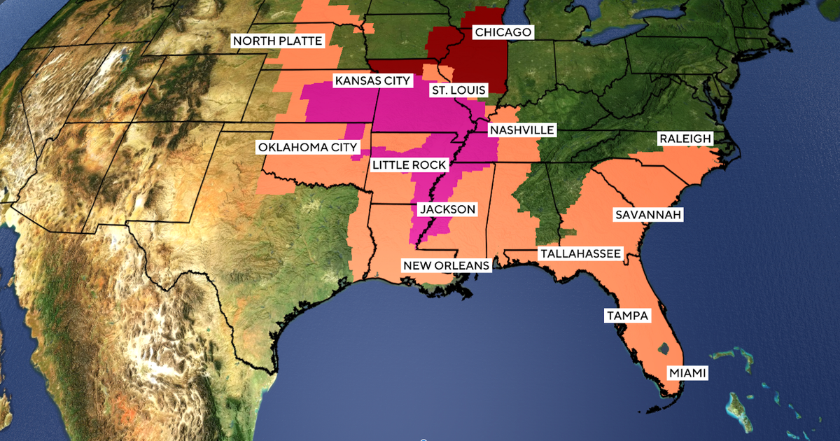 Heat dome map shows dangerous temperatures across U.S. Corn Belt, parts of the South