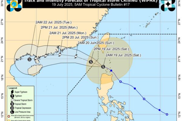 STS Crising to become typhoon by Sunday on its way to China