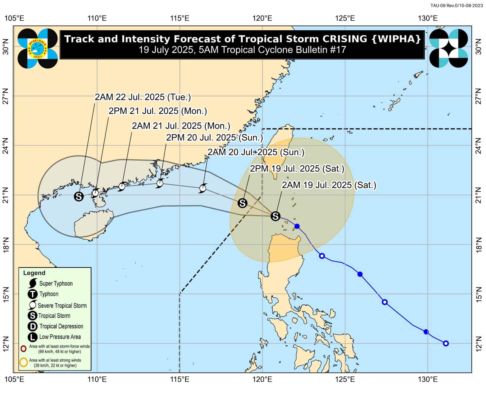 STS Crising to become typhoon by Sunday on its way to China