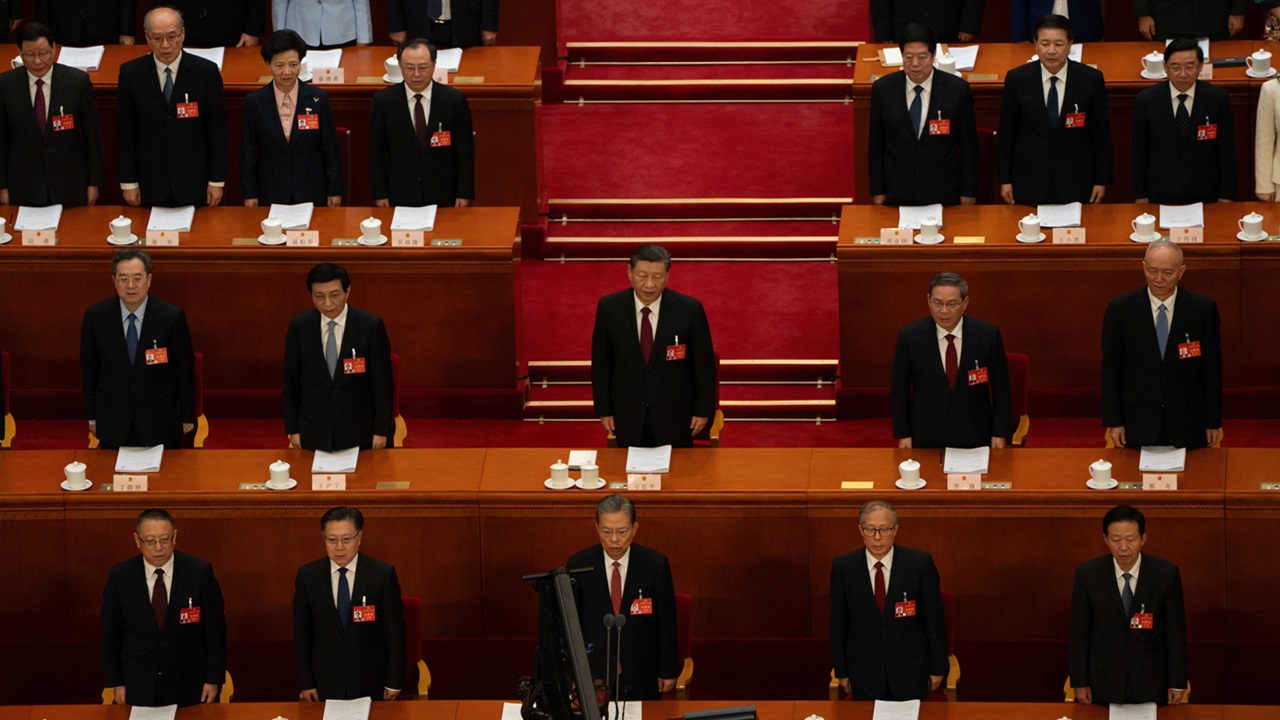 Xi Jinping speaking at a Chinese Communist Party event.