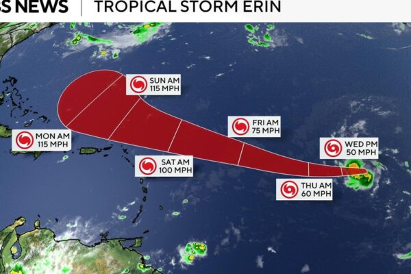 Tropical Storm Erin expected to become a major hurricane
