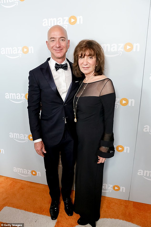 Bezos is seen here with his late mom at an Amazon event in 2016