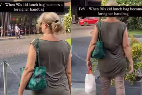 Viral: Tourist woman turns Indian lunch bag into fashion accessory, makes netizens nostalgic |