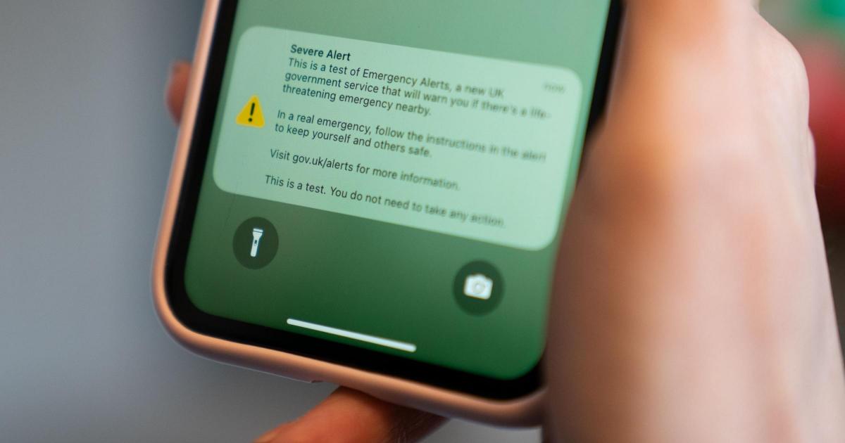 Emergency alert to be sent to mobile phones across UK