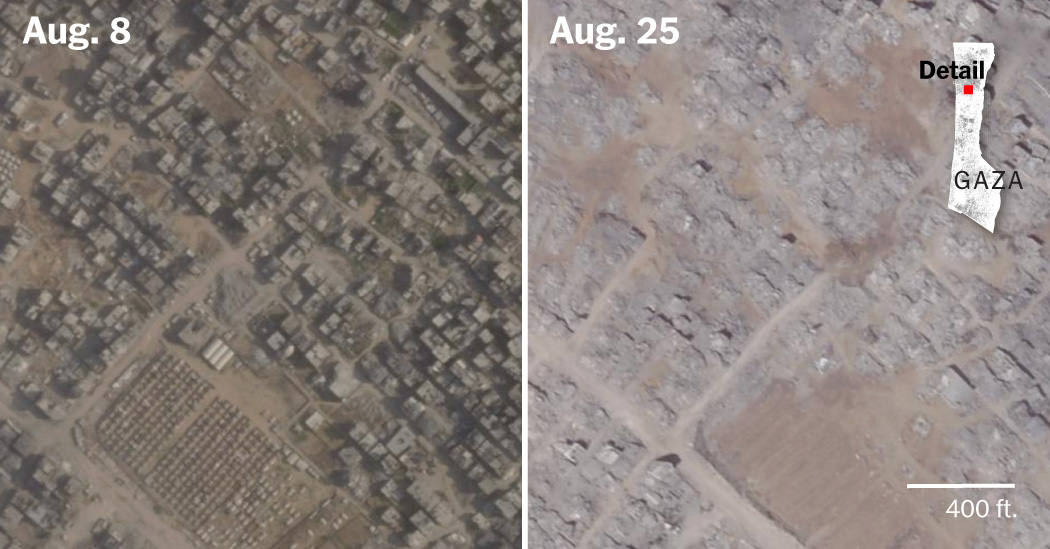 A Gaza City Neighborhood Is Now a Wasteland, Satellite Images Show