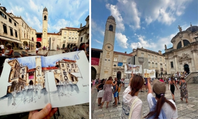 Hong Kong Architect Sketches Dubrovnik Scenes Despite Summer Heat