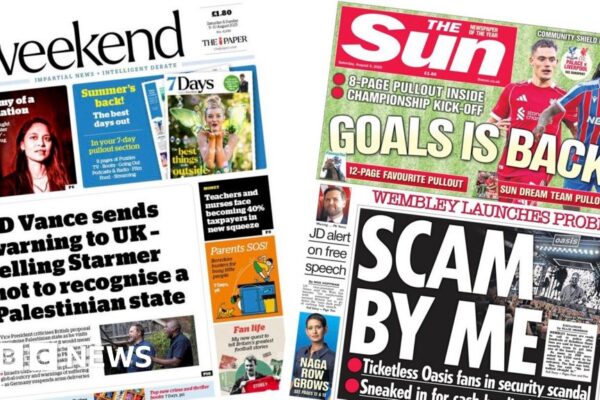 'JD Vance sends warning to UK' and 'Scam by me'