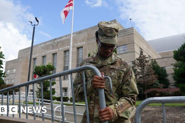 National Guard troops appear in Washington DC as mayor rejects Trump's 'authoritarian push'
