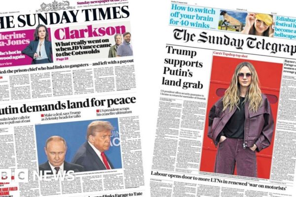 'Putin demands land for peace' and 'War on motorists'