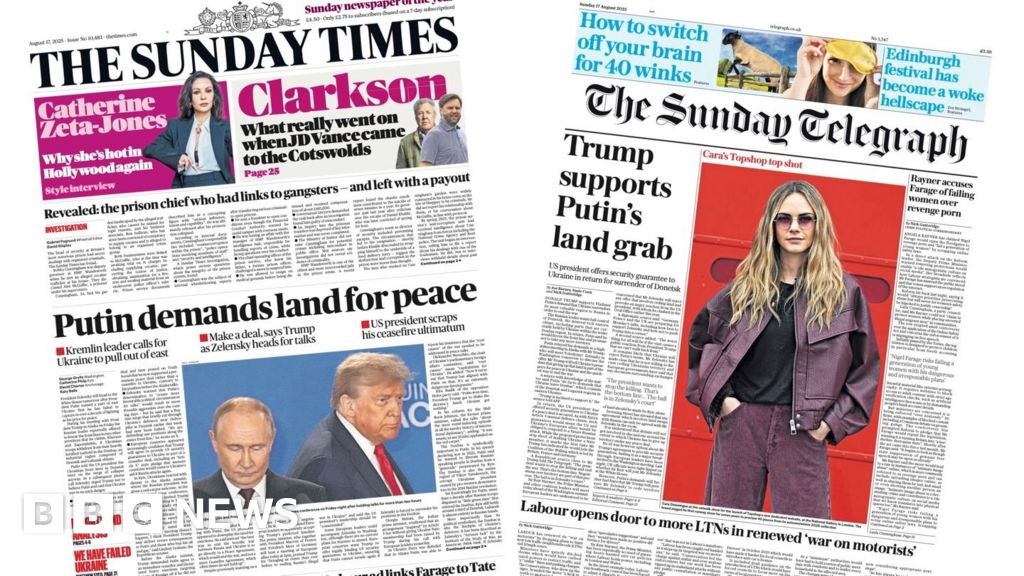 'Putin demands land for peace' and 'War on motorists'