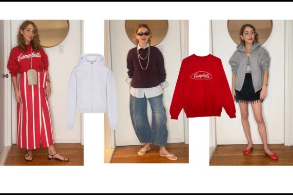 Elizabeth Tamkin styles sweatshirts in three ways for fall 2025