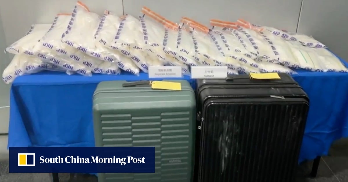2 arrested as Hong Kong police find 44.5kg of ketamine hidden in storage units