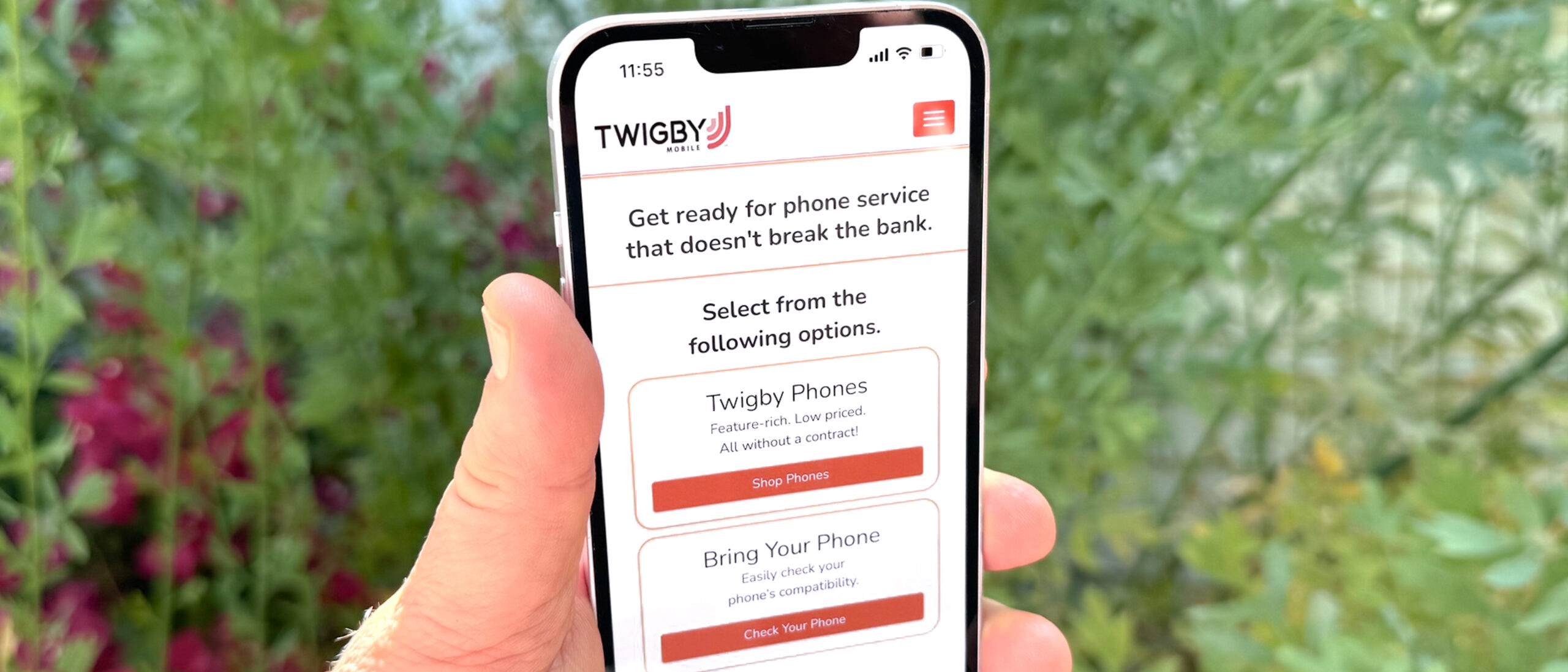 Twigby Mobile app on an iPhone 14