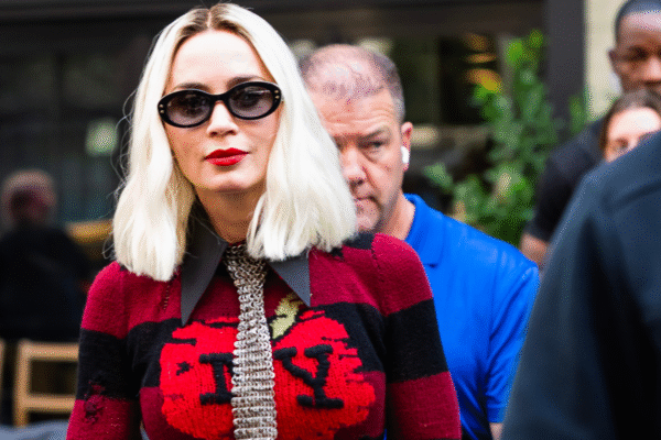 Emily Blunt on set for The Devil Wears Prada 2