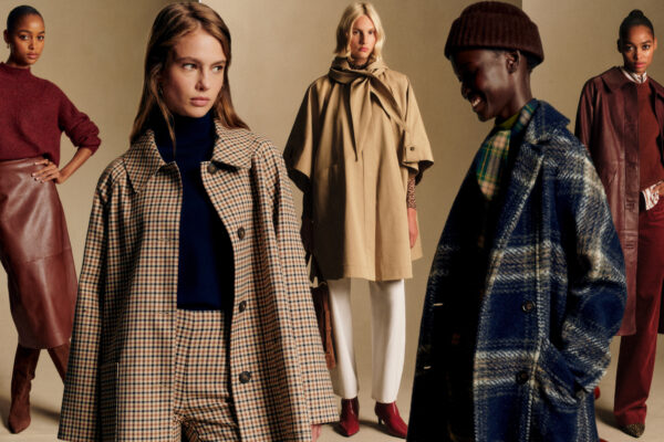 a collage of women wearing the sezane fall collection standing in front of a plain backdrop