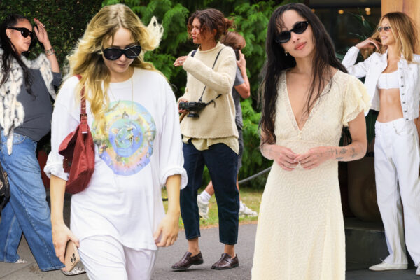 Rihanna, Jennifer Lawrence, Zendaya, Zo&euml; Kravitz, and Bella Hadid model fall 2025 trends while walking in new york city