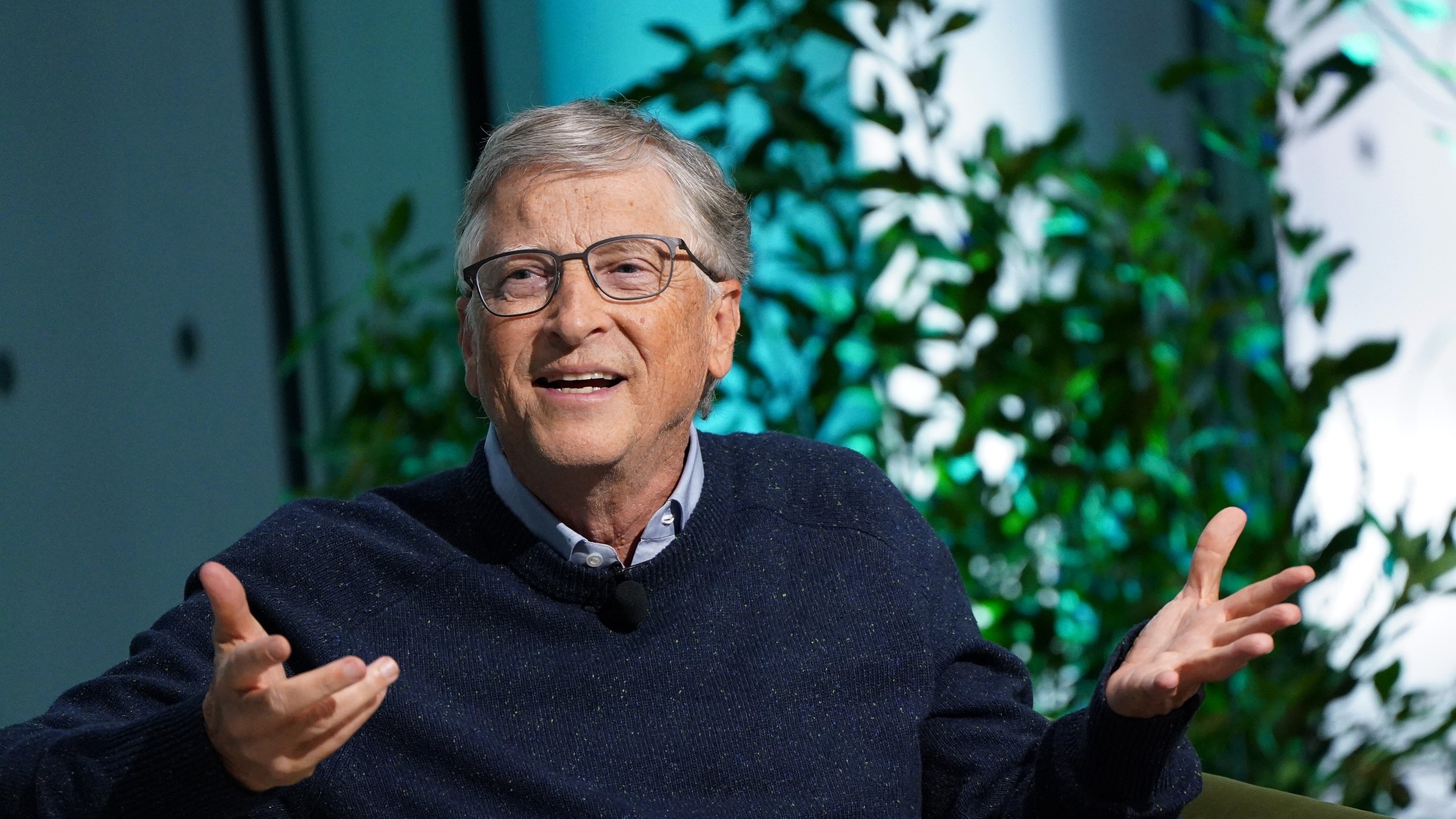 Bill Gates, Founder of Breakthrough Energy and Co-Chair of the Bill &amp; Melinda Gates Foundation, speaks onstage at The New York Times Climate Forward Summit 2023 at The Times Center on September 21, 2023 in New York City.