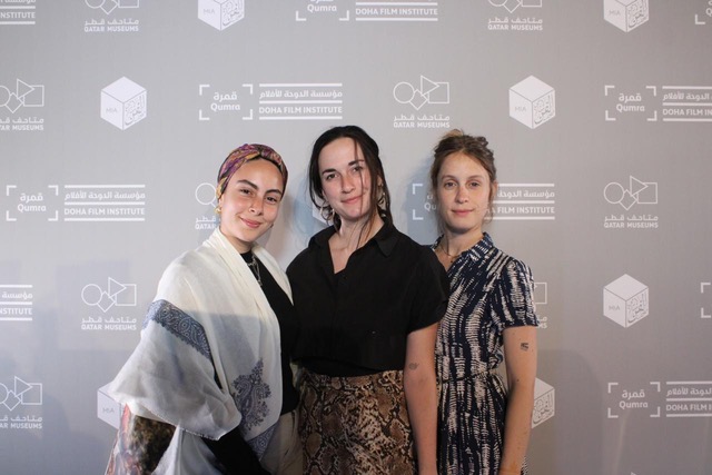 Amina Abdelwahab (co-creator & co-author), Claire Saint-Pierre (co-author) and Manon Cominassi (Producer) attending the Qumra Mentoring Programme, hosted by the Doha Film Institute. 