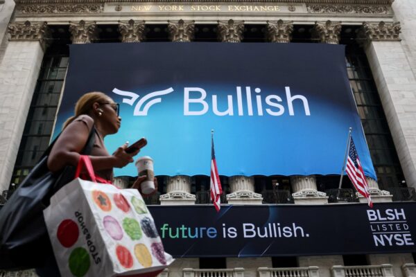 Crypto exchange Bullish's shares set to open over 75% above IPO price in debut