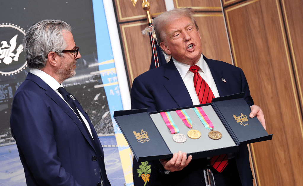 Trump Given Olympic Medals At White House Ceremony