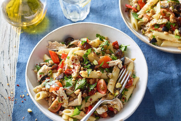 A Gut-Healthy Recipe For A Mediterranean Inspired Pasta Salad