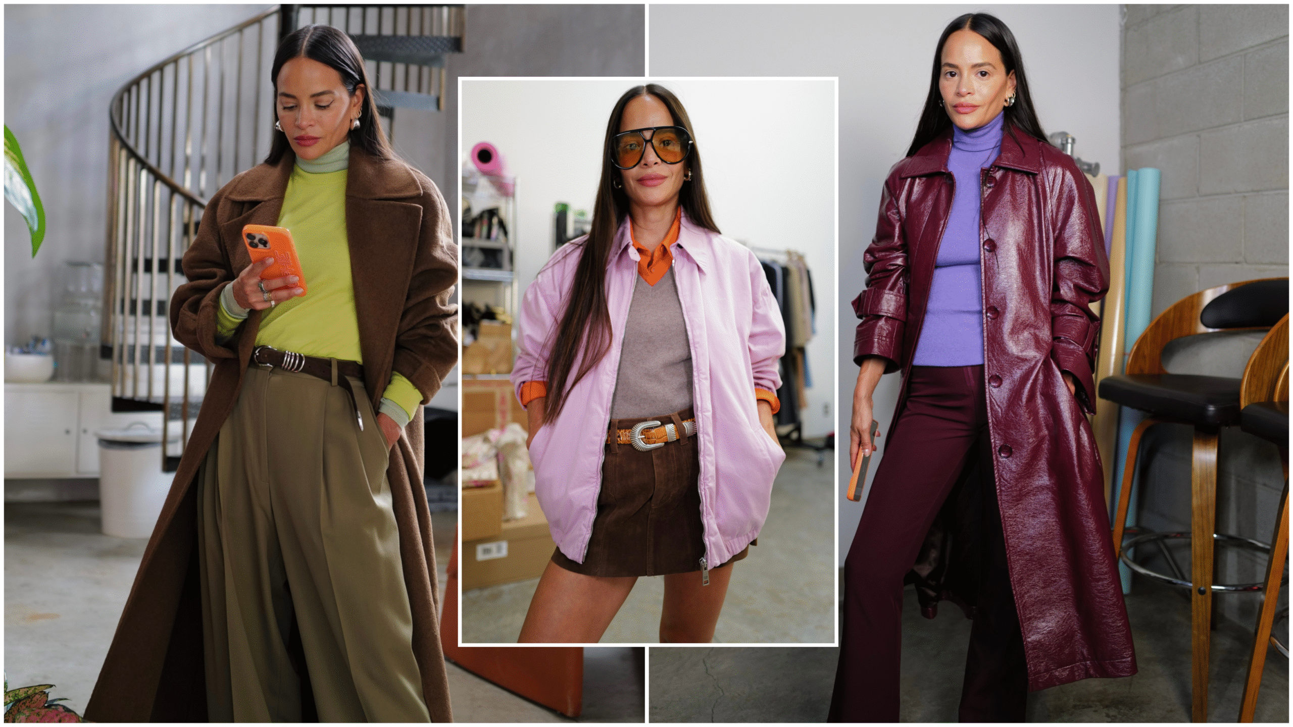 collage of Sophie Lopez wearing color combinations