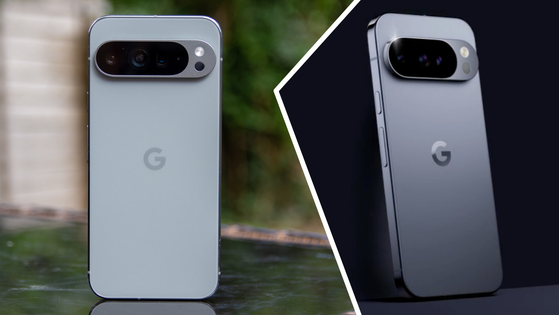 The Google Pixel 9 Pro next to the Pixel 10 Pro
