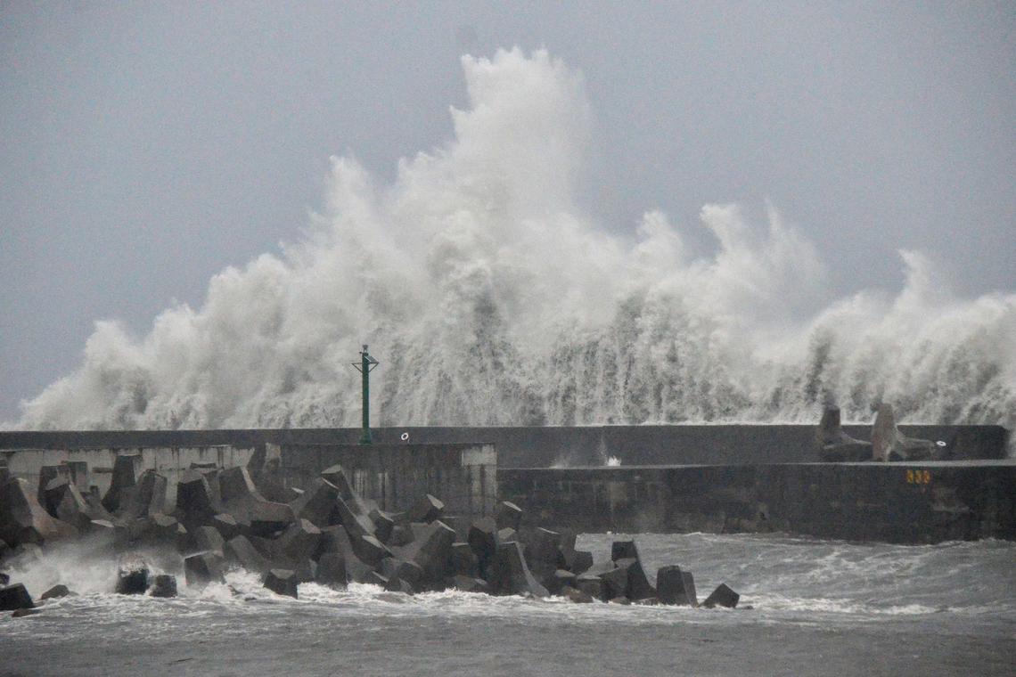 Typhoon Podul weakened from a typhoon to a tropical storm after making landfall in Taiwan on Aug 13