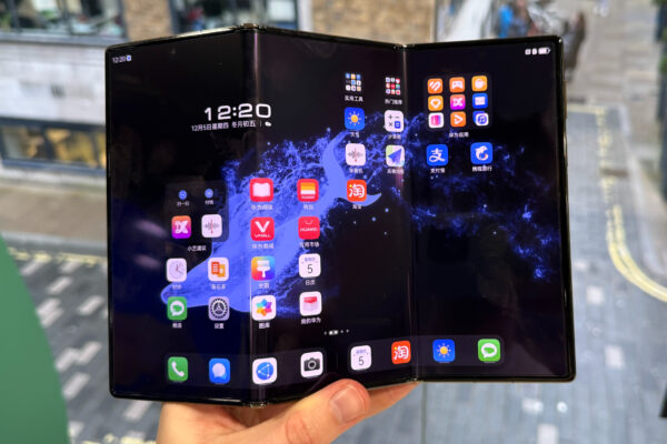 Holding the Huawei Mate XT in-hand