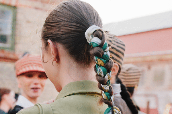 Try These Chic Scarf-Woven Braids from Copenhagen Fashion Week