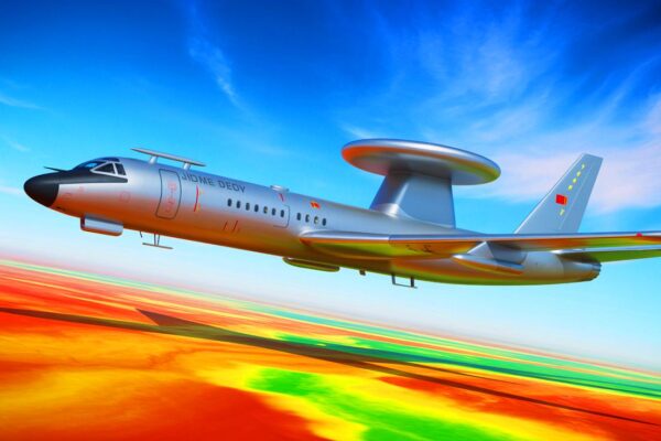 Illustration of China's innovative radar technology for airborne early warning aircraft.