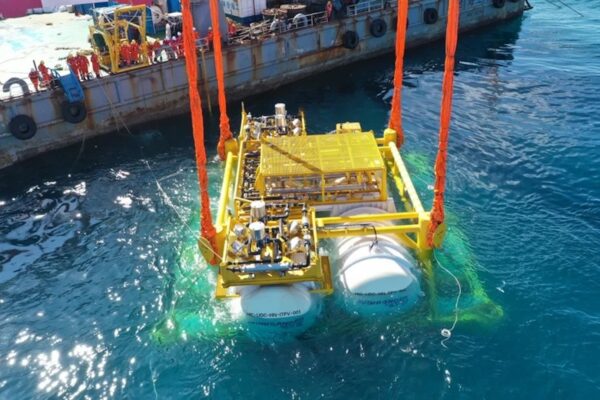a view of the surface of the underwater data center