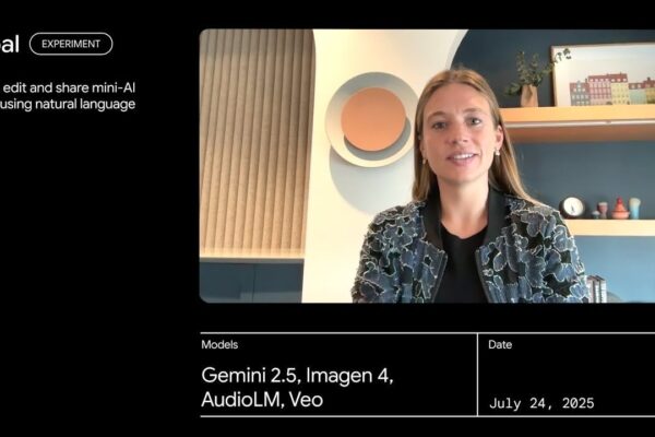 Drag-and-drop interface for creating AI apps with Google's Opal