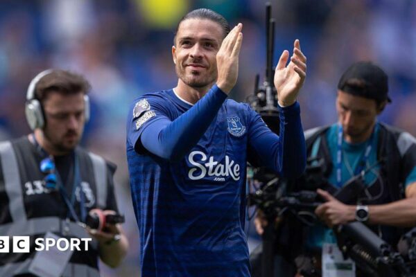 Jack Grealish applauds as Everton beat Brighton at the Hill Dickinson Stadium
